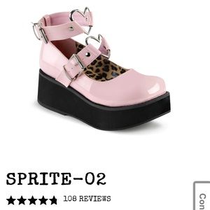 DEMONIA PINK VINYL MARY JANES